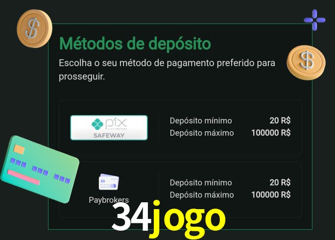 O cassino 34jogo oferece uma grande variedade de métodos de pagamento