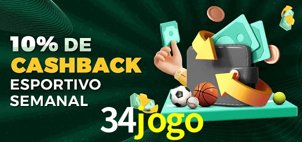 10% de bônus de cashback na 34jogo